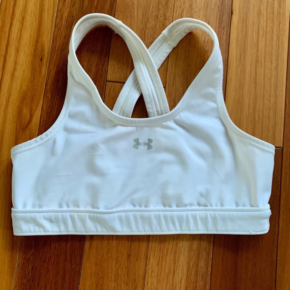 Under Armour White Sports Bra, Size Small (30-32)